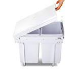 Cefito Pull Out Dual Bin 20L+20L White - Image 04