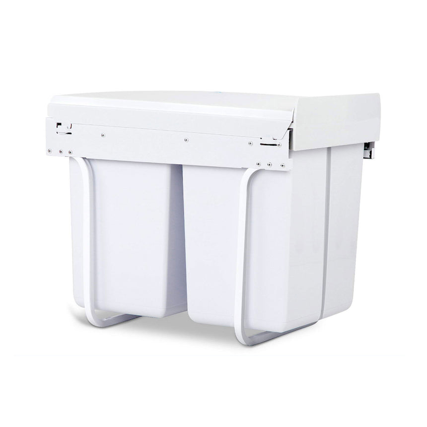 Cefito Pull Out Dual Bin 20L+20L White - Image 05