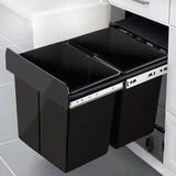 Cefito Pull Out Dual Bin 20L+20L Black - Image 03