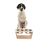 Charlie's Bamboo Dog Feeder with Stainless Steel Bowls Large Natural - Image 02