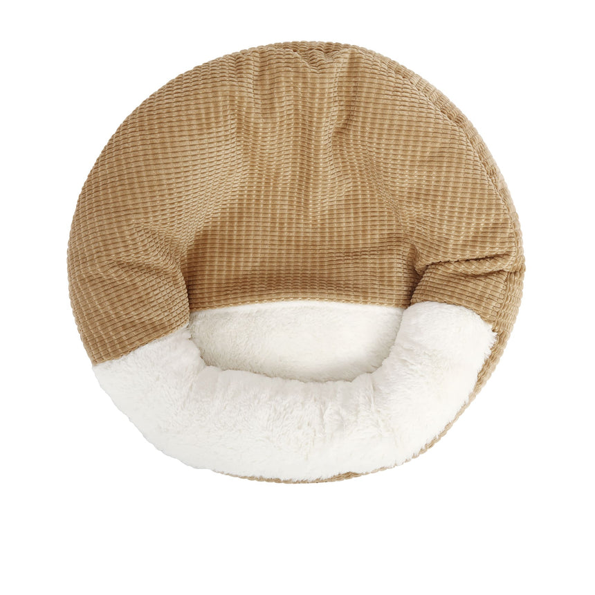 Charlie's Snookie Hooded Calming Dog Bed Medium Iced Coffee Brown - Image 03