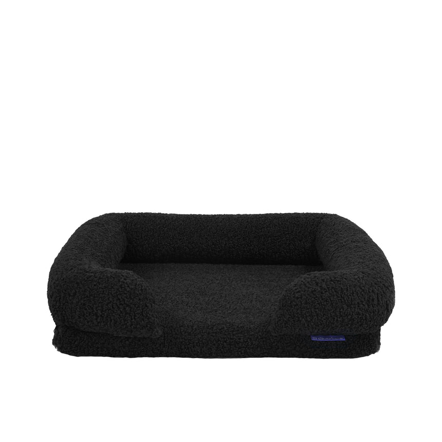 Charlie's Teddy Fleece Orthopedic Memory Foam Sofa Dog Bed Small Charcoal - Image 01