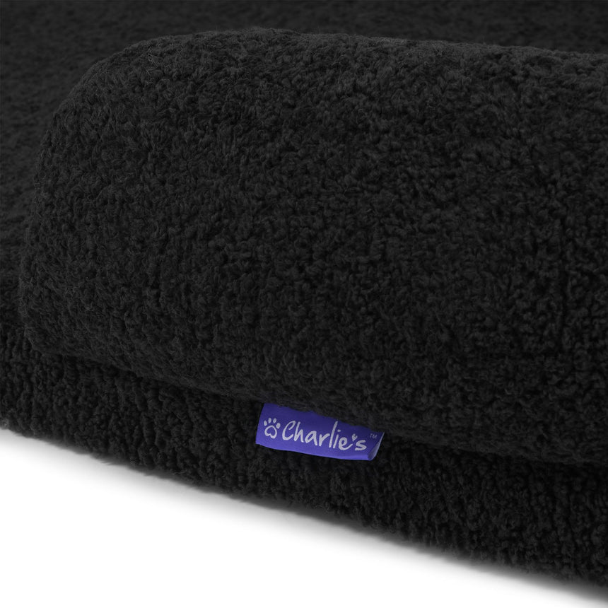 Charlie's Teddy Fleece Orthopedic Memory Foam Sofa Dog Bed Small Charcoal - Image 05