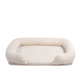 Charlie's Teddy Fleece Orthopedic Memory Foam Sofa Dog Bed Large Cream - Image 01