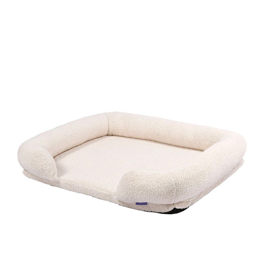 Charlie's Teddy Fleece Orthopedic Memory Foam Sofa Dog Bed Large Cream - Image 03