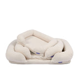 Charlie's Teddy Fleece Orthopedic Memory Foam Sofa Dog Bed Large Cream - Image 06