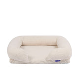 Charlie's Teddy Fleece Orthopedic Memory Foam Sofa Dog Bed Medium Cream - Image 01