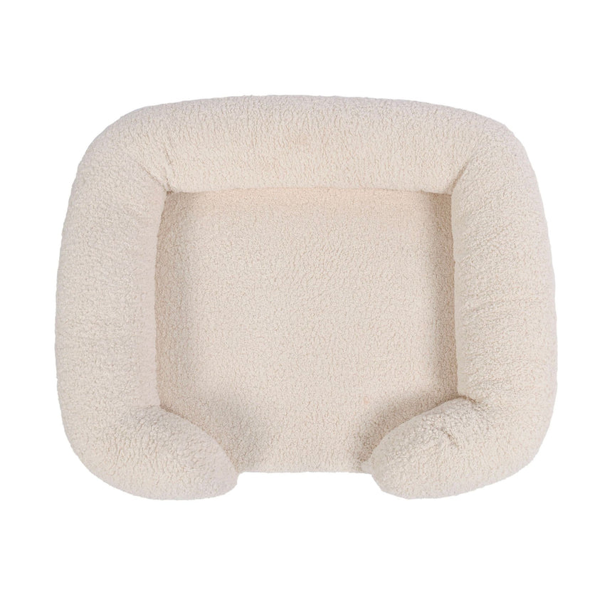 Charlie's Teddy Fleece Orthopedic Memory Foam Sofa Dog Bed Medium Cream - Image 04