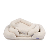 Charlie's Teddy Fleece Orthopedic Memory Foam Sofa Dog Bed Medium Cream - Image 06