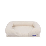 Charlie's Teddy Fleece Orthopedic Memory Foam Sofa Dog Bed Small Cream - Image 01