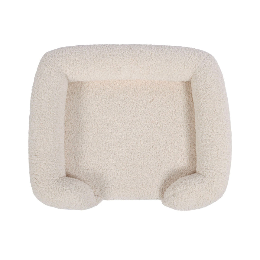 Charlie's Teddy Fleece Orthopedic Memory Foam Sofa Dog Bed Small Cream - Image 04