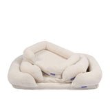 Charlie's Teddy Fleece Orthopedic Memory Foam Sofa Dog Bed Small Cream - Image 06