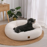 Charlie's Teddy Fleece Round Calming Dog Bed Large Cream - Image 02