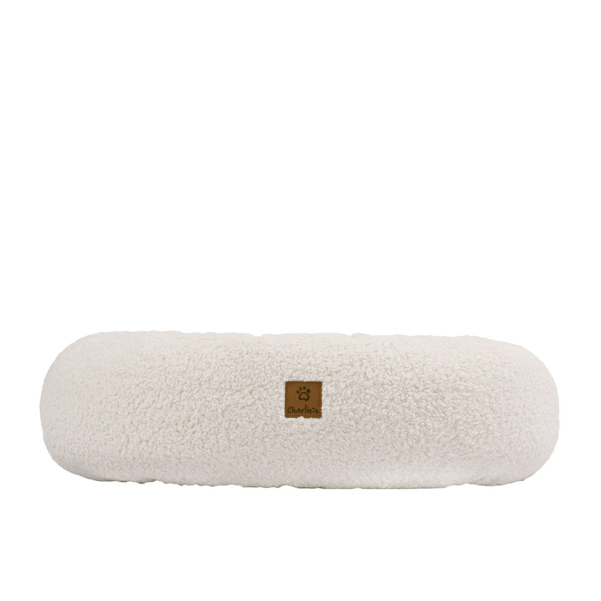 Charlie's Teddy Fleece Round Calming Dog Bed Large Cream - Image 03