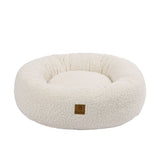 Charlie's Teddy Fleece Round Calming Dog Bed Medium Cream - Image 01