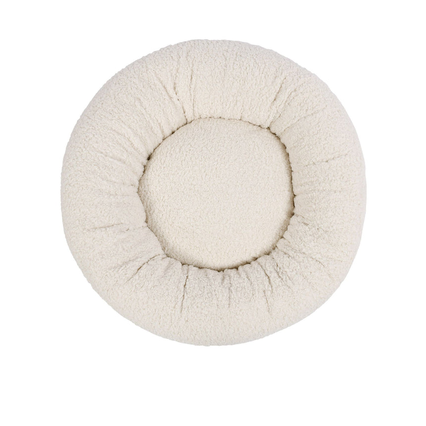 Charlie's Teddy Fleece Round Calming Dog Bed Medium Cream - Image 06