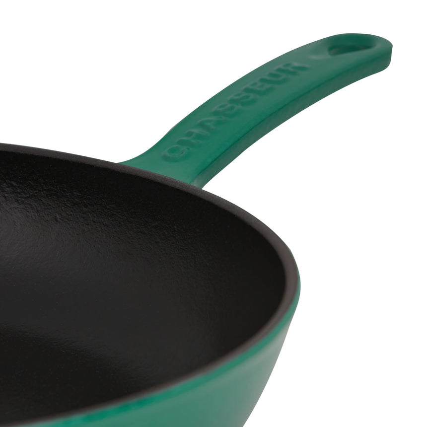 Chasseur Enamelled Cast Iron 28cm Frypan Emerald Green - Image 05