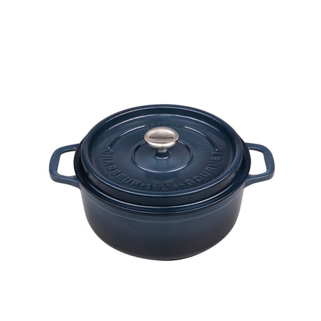 Chasseur Gourmet Round French Oven 26cm - 5 Litre Midnight in Blue - Image 01