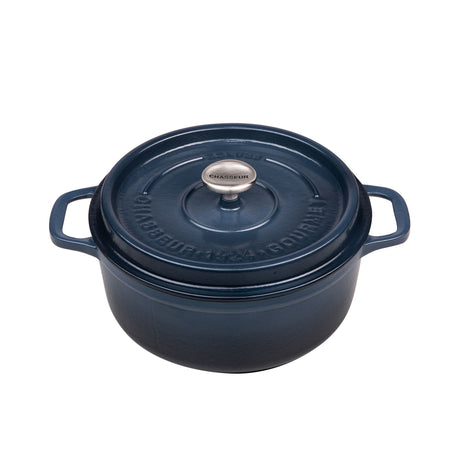 Chasseur Gourmet Round French Oven 28cm 6.1 Litre Midnight in Blue - Image 01