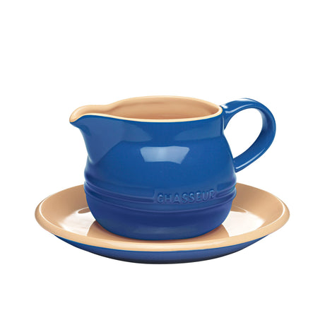 Chasseur La Cuisson Gravy Boat & Saucer 450ml in Blue - Image 01