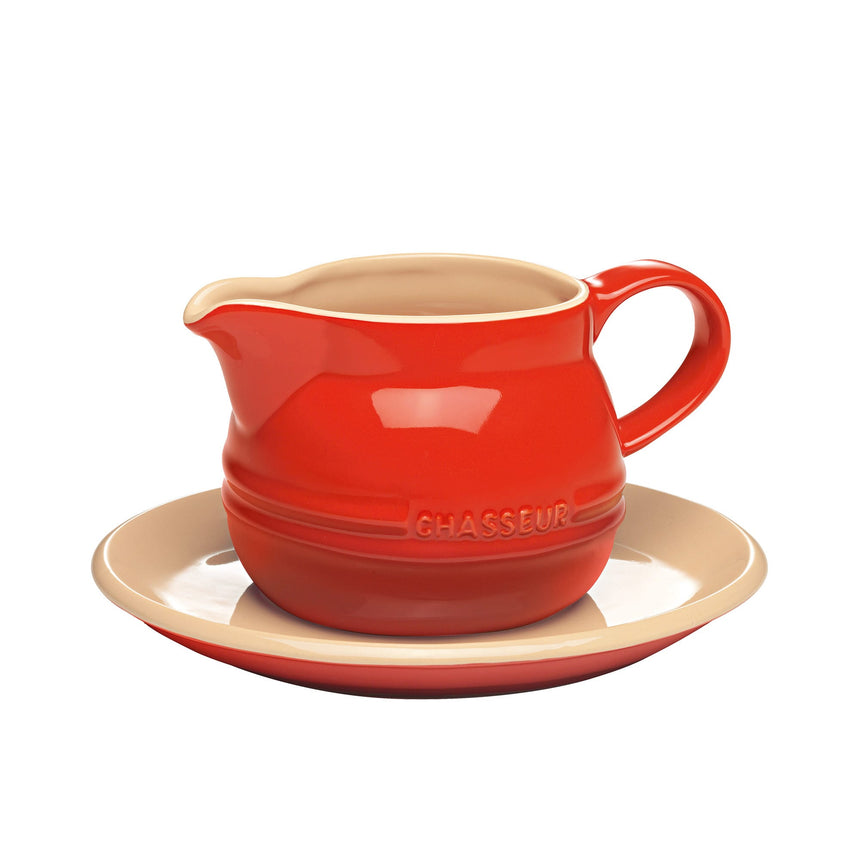 Chasseur La Cuisson Gravy Boat & Saucer 450ml Red - Image 01