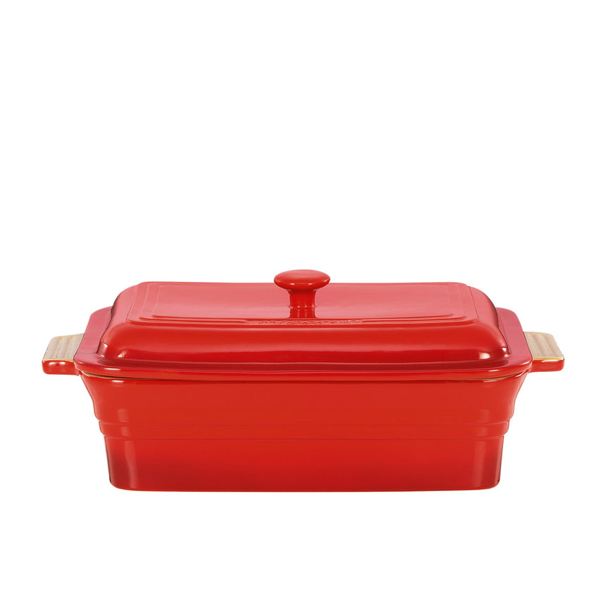 Chasseur La Cuisson Rectangular Dish with Lid 40x23cm Inferno in Red - Image 01