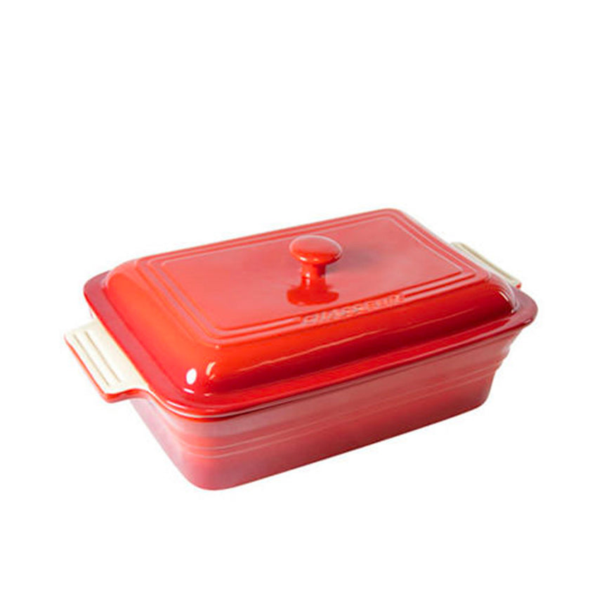 Chasseur La Cuisson Rectangular Dish with Lid 40x23cm Inferno in Red - Image 02