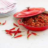 Chasseur Round Casserole 30cm 2.5 litre Chilli in Red - Image 02