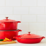 Chasseur Round Casserole 30cm 2.5 litre Chilli in Red - Image 04