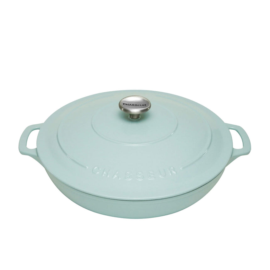 Chasseur Round Casserole 30cm 2.5 litre Duck Egg in Blue - Image 01