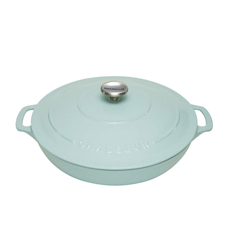 Chasseur Round Casserole 30cm 2.5 litre Duck Egg in Blue - Image 01