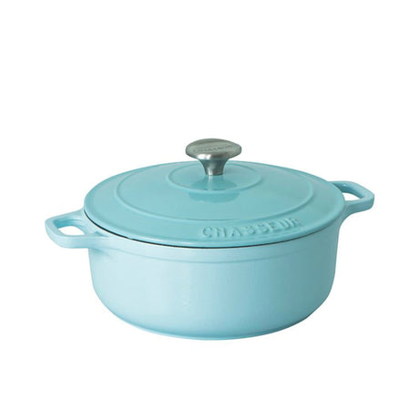 Chasseur Round French Oven 24cm 4 Litre Duck Egg in Blue - Image 01