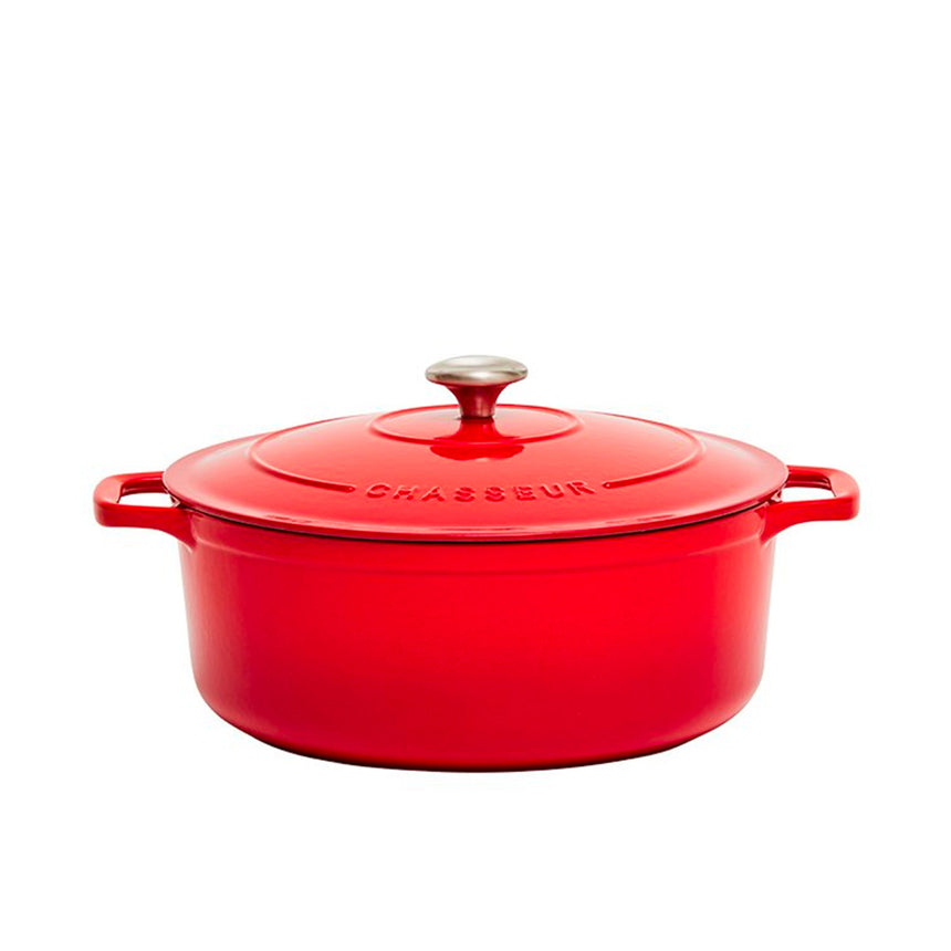 Chasseur Round French Oven 28cm - 6.1 Litre Chilli in Red - Image 01