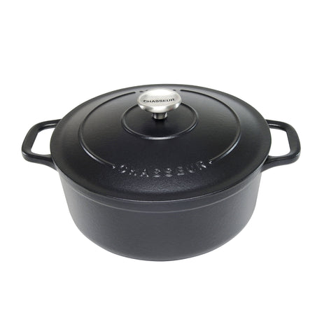 Chasseur Round French Oven 32cm 8.8 Litre Matte in Black - Image 01