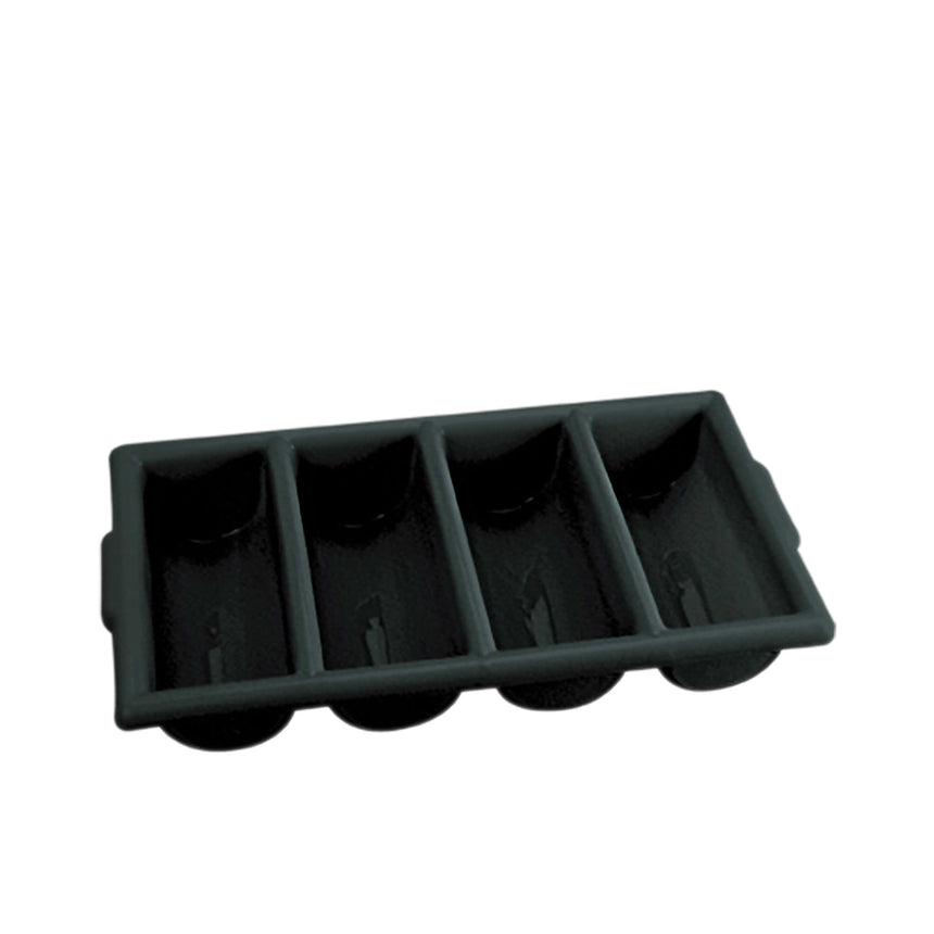 Chef Inox Cutlery Box 4 Compartment in Black - Image 01