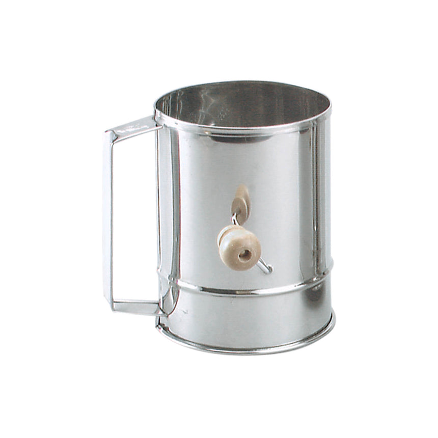 Chef Inox Flour Sifter Stainless Steel with Crank Handle 8-Cup - Image 01