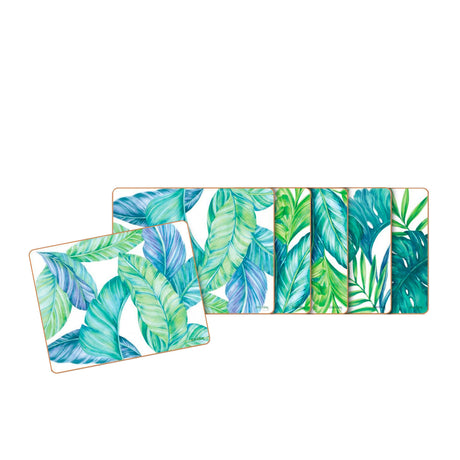 Cinnamon Tropical Leaves Coasters Set of 6 - Image 01