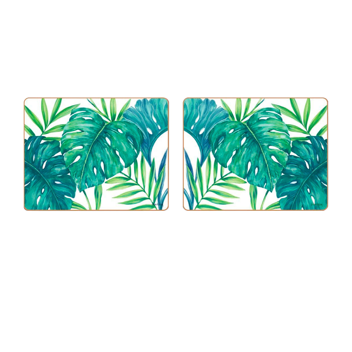 Cinnamon Tropical Leaves Coasters Set of 6 - Image 02