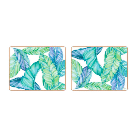 Cinnamon Tropical Leaves Placemats Set of 6 - Image 02