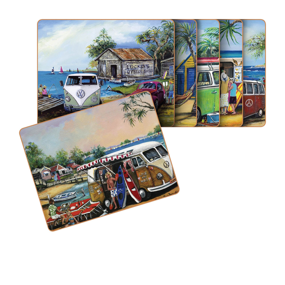 Cinnamon Kombi Placemats Set of 6 - Image 01