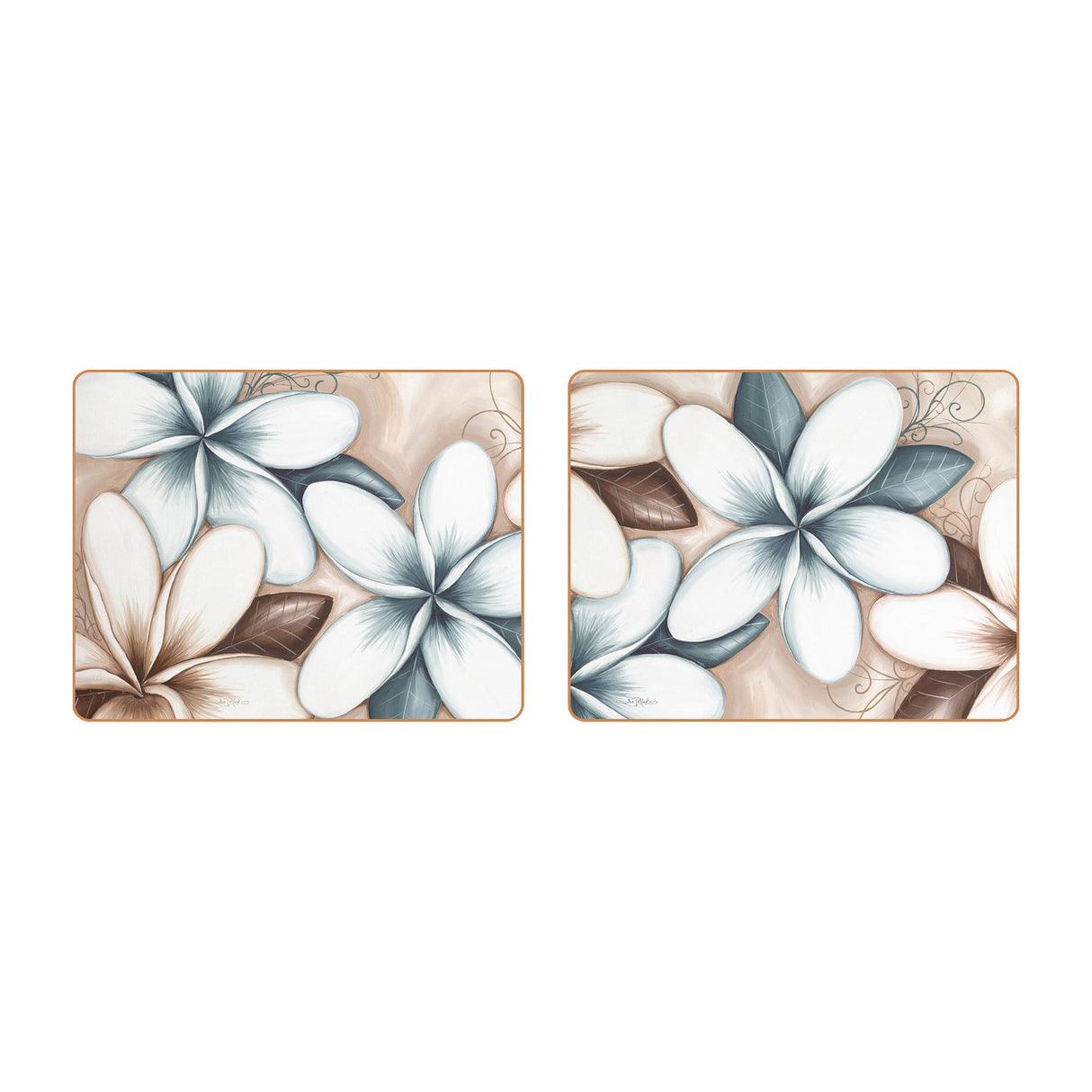 Cinnamon Rectangular Coaster Set of 6 Ocean Frangipani - Image 04