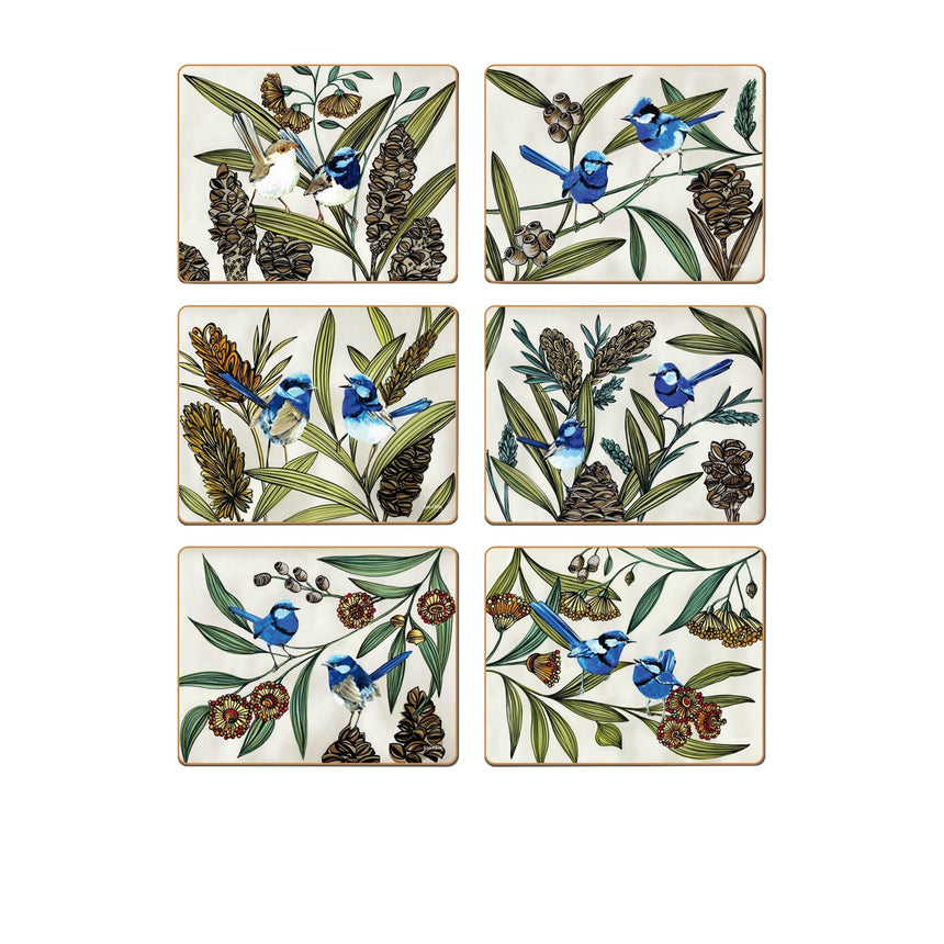 Cinnamon Helen Ashley Coaster Set of 6 in Blue Wren - Image 01