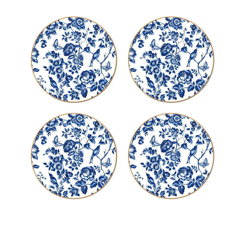 Cinnamon Round French Rose Toile Coaster Set of 4 - Image 01