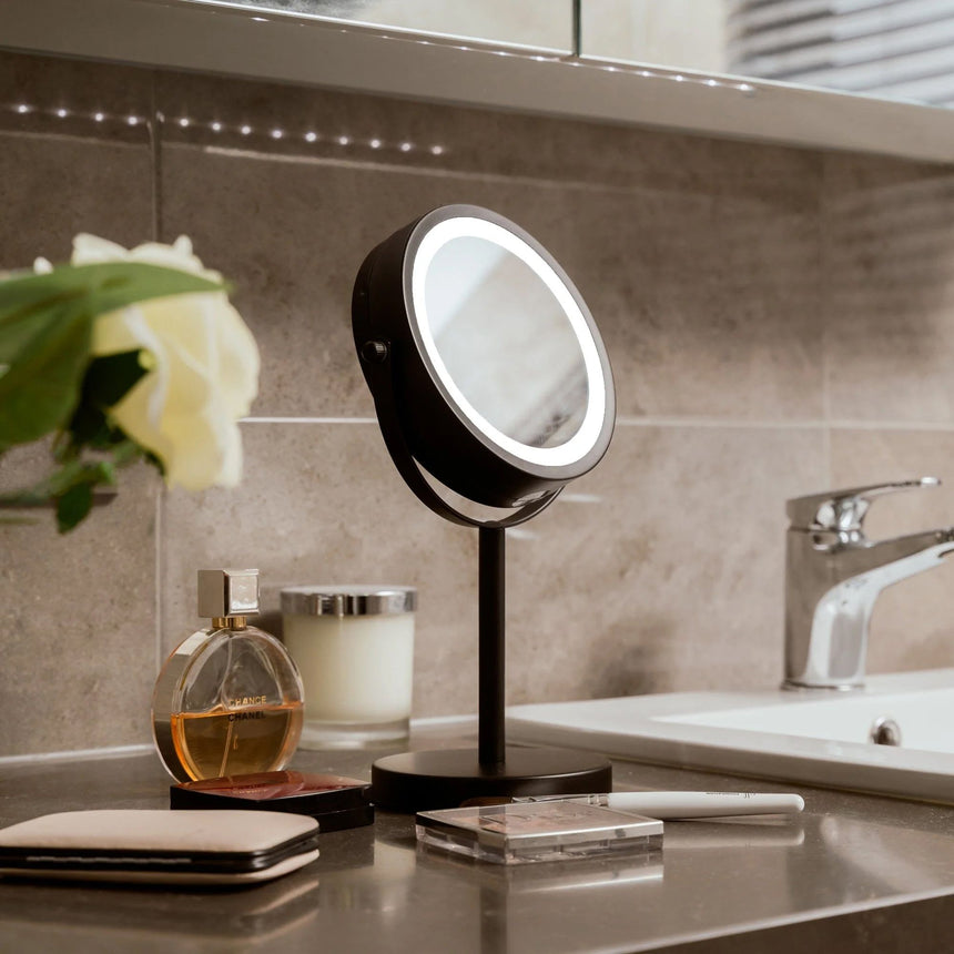 Clevinger Lisbon Round Vanity Mirror with Led Lights Black - Image 02