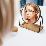 Clevinger Milan Round Vanity Mirror with Bamboo Tray Black - Image 02