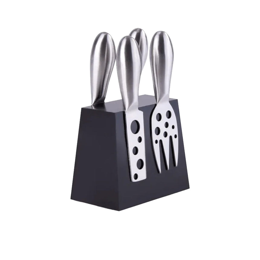 Clevinger Stainless Steel Hobson Cheese Knife with Magnetic Block Set 5pc - Image 01