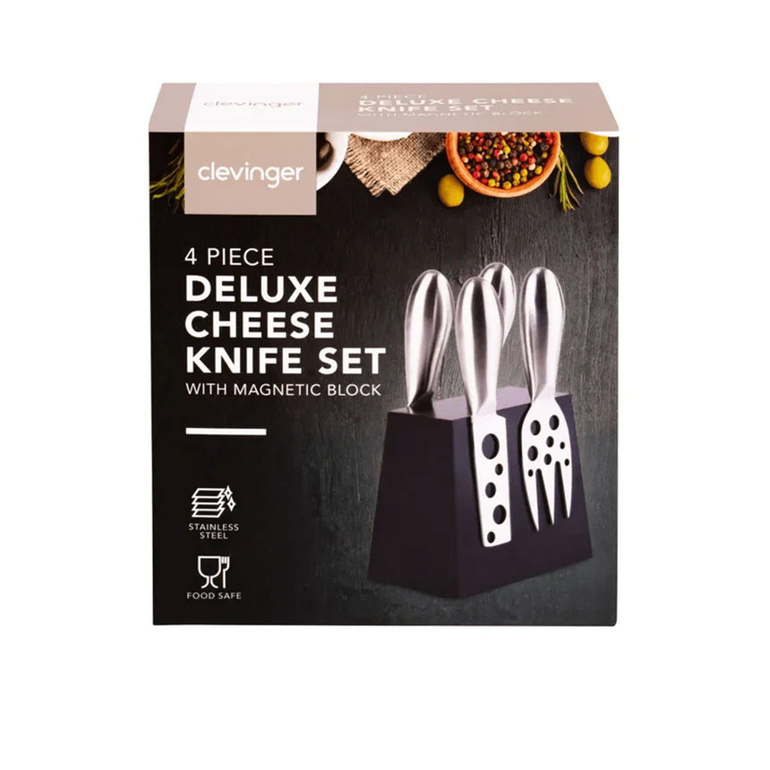 Clevinger Stainless Steel Hobson Cheese Knife with Magnetic Block Set 5pc - Image 06