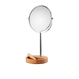 Clevinger Verona Round Vanity Mirror with Bamboo Base Silver - Image 01