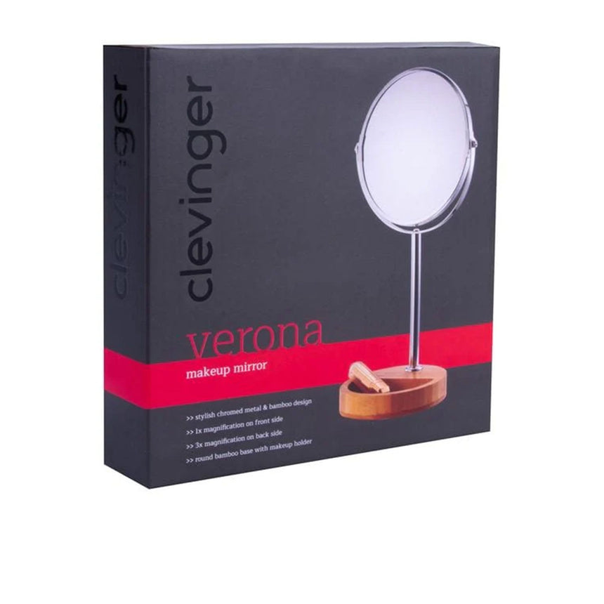 Clevinger Verona Round Vanity Mirror with Bamboo Base Silver - Image 06