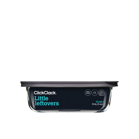 ClickClack Cook+ Rectangular Heatproof Glass Container 400ml - Image 01